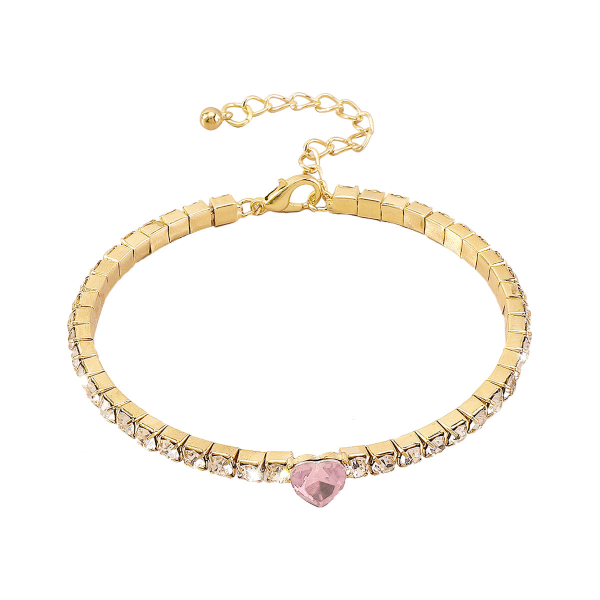 Wholesale Love Rhinestone Claw Chain Geometric Bracelet